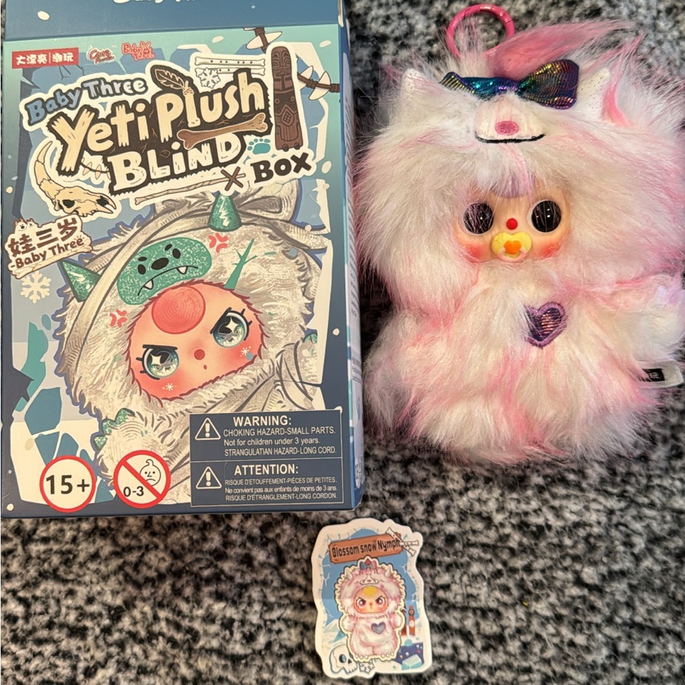 Baby three yeti plush- blossom snow nymph SPECIAL PACI